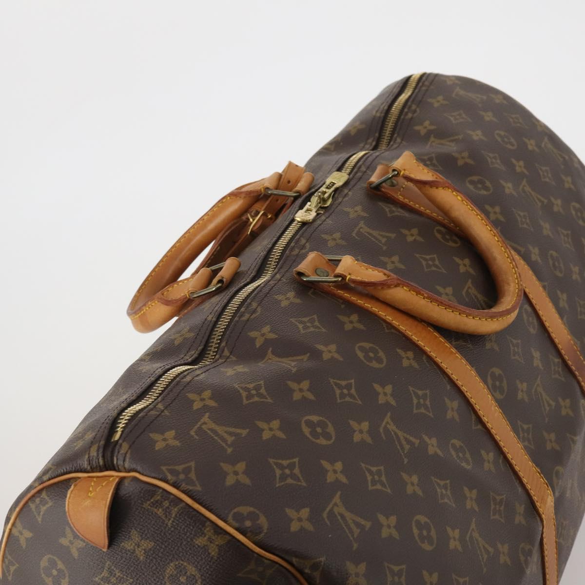 LOUIS VUITTON Monogram Keepall 55 Boston Bag M41424 LV Auth 194151