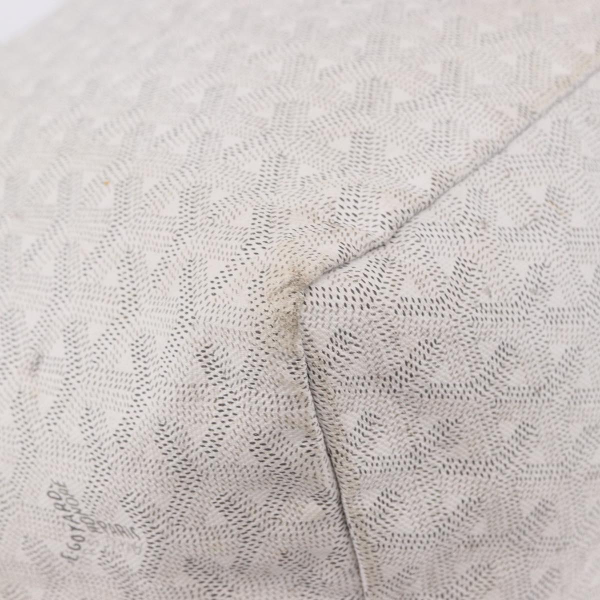 GOYARD Herringbone Saint Louis GM Tote Bag PVC White Auth 194163
