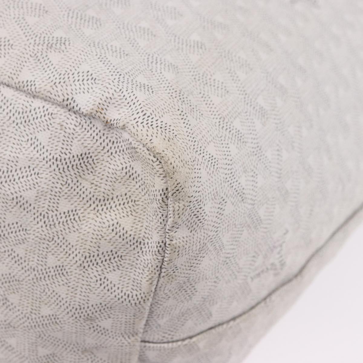 GOYARD Herringbone Saint Louis GM Tote Bag PVC White Auth 194163