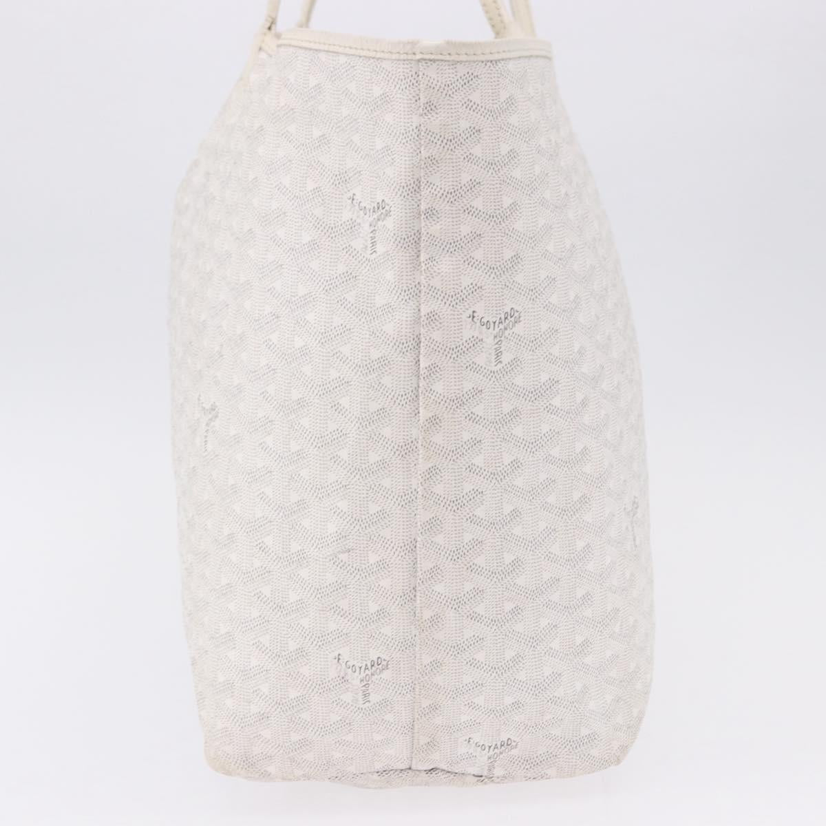 GOYARD Herringbone Saint Louis GM Tote Bag PVC White Auth 194163
