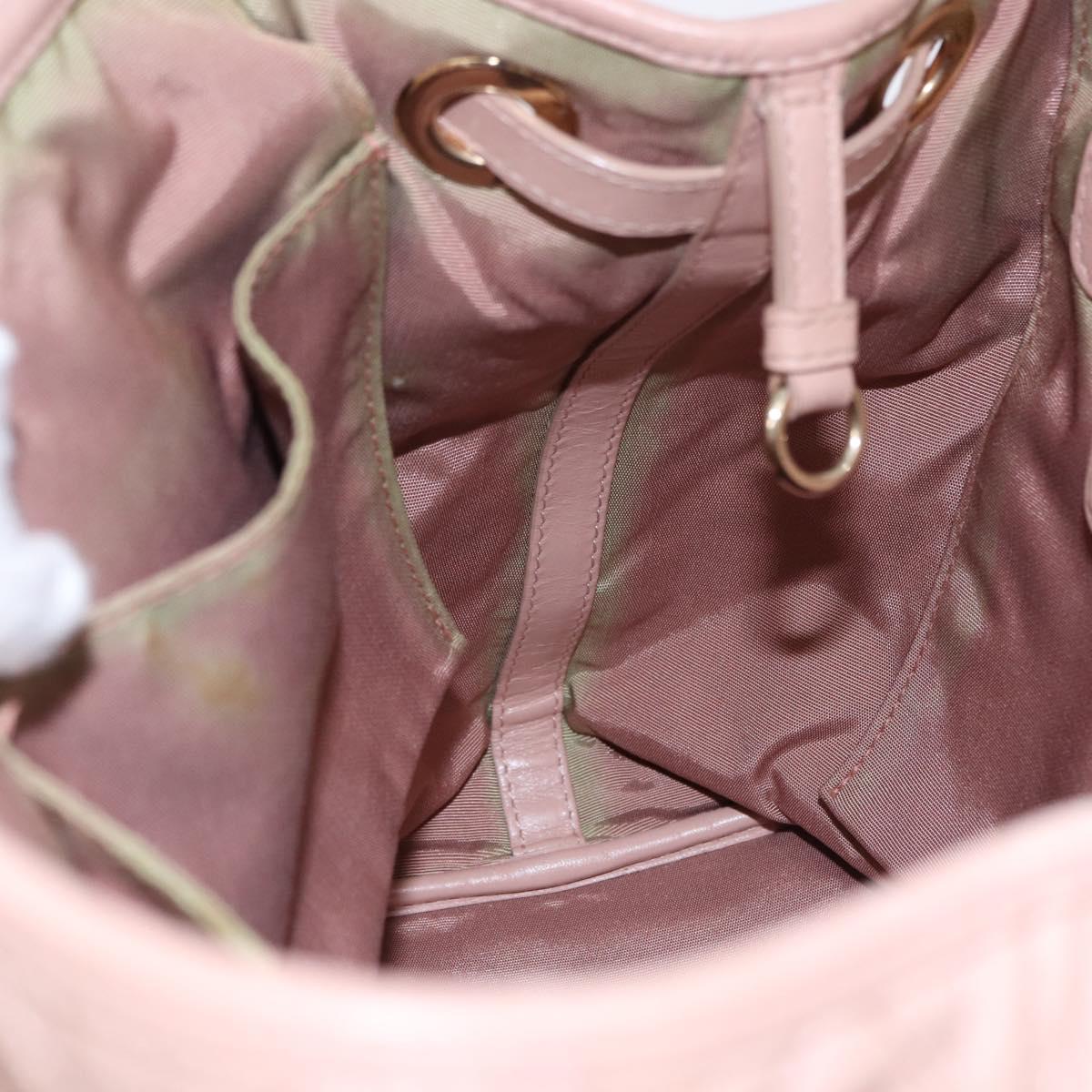 Christian Dior Canage Hand Bag Canvas Pink Gold Tone Auth 194165