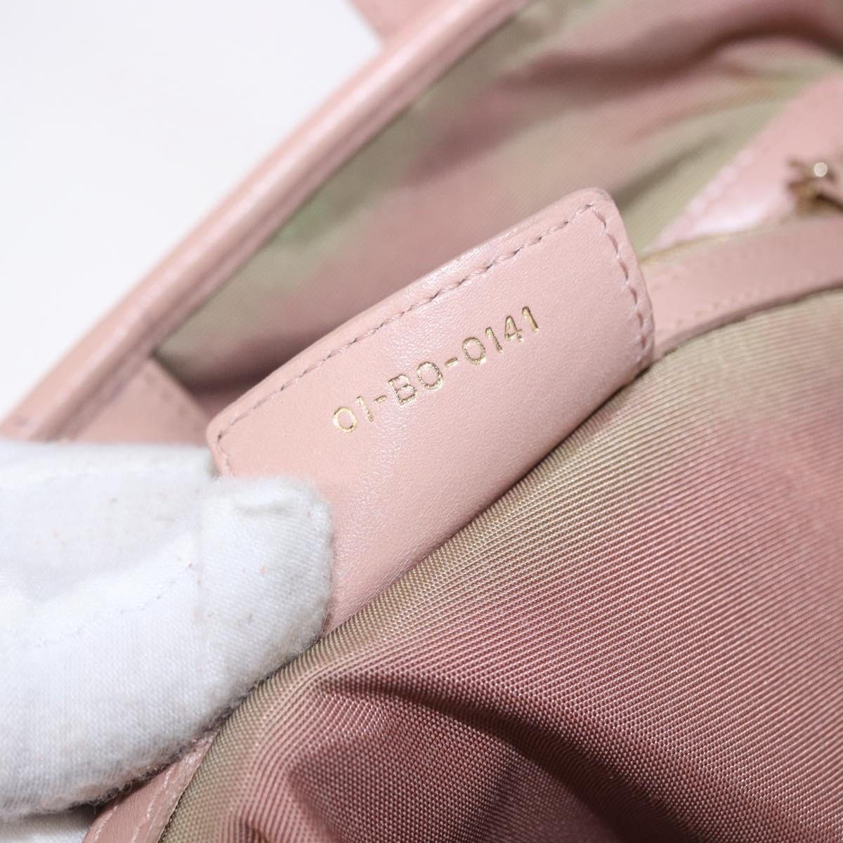 Christian Dior Canage Hand Bag Canvas Pink Gold Tone Auth 194165