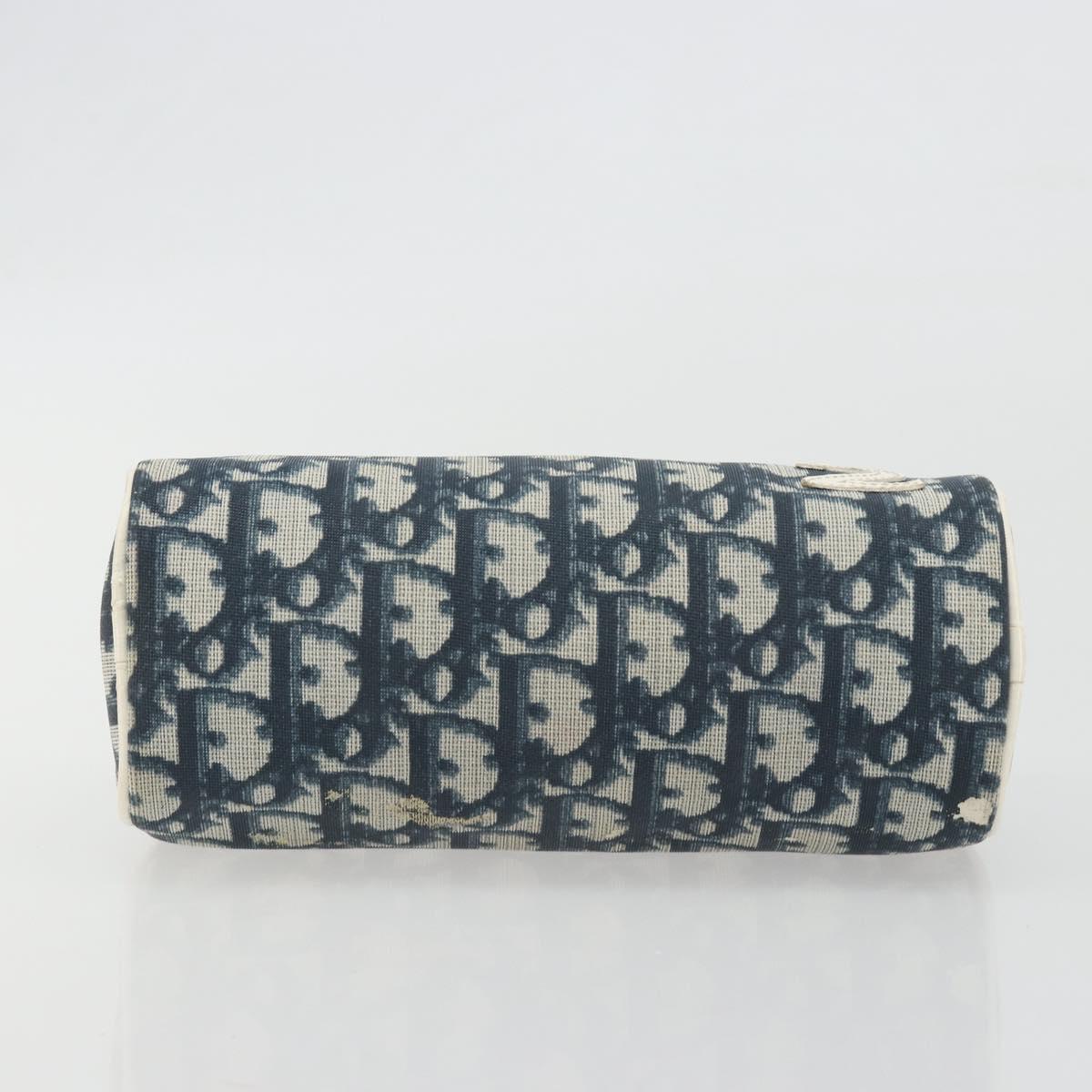 Christian Dior Trotter Pouch PVC Leather Blue White Auth 194167