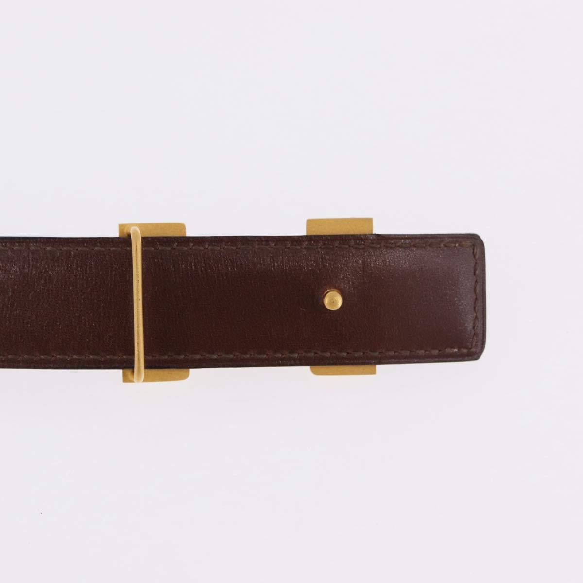 HERMES Constance Mini H Belt Leather Brown Gold Tone Auth 194168M