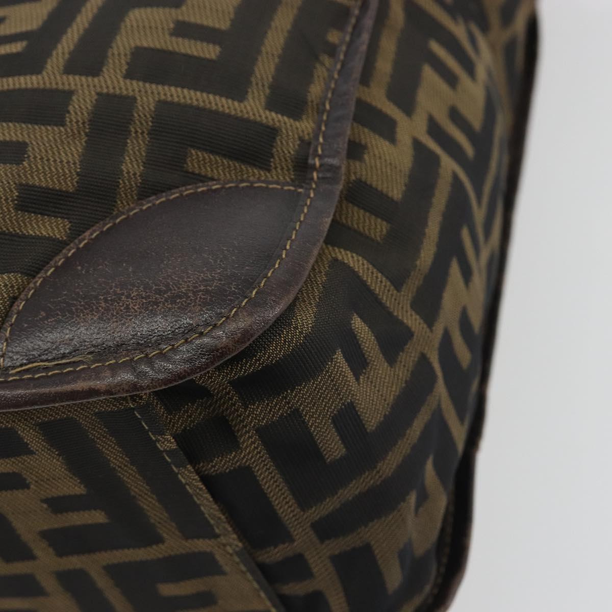 FENDI Zucca Canvas Hand Bag Brown Auth 194169