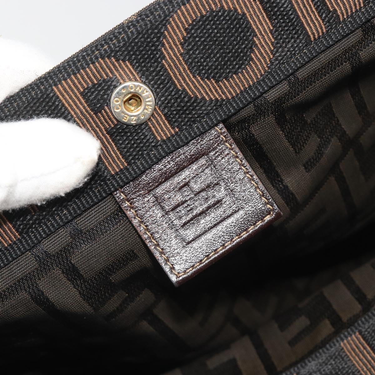 FENDI Zucca Canvas Hand Bag Brown Auth 194169