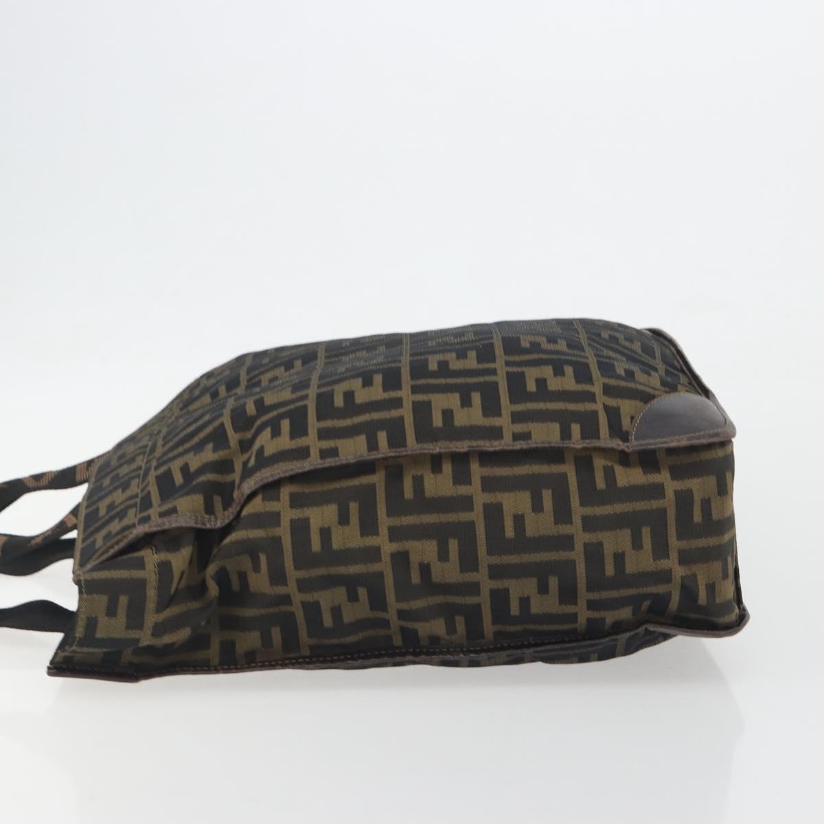 FENDI Zucca Canvas Hand Bag Brown Auth 194169