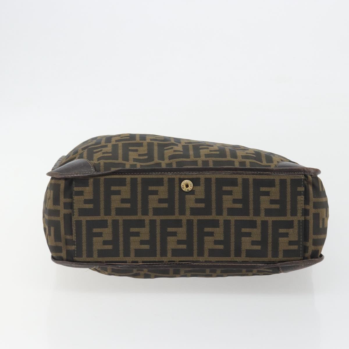 FENDI Zucca Canvas Hand Bag Brown Auth 194169