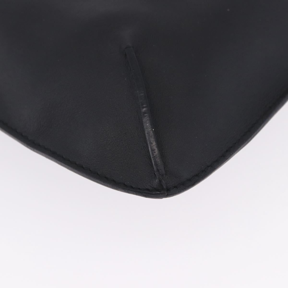 LOEWE Shoulder Bag Leather Black Silver Auth 194173A