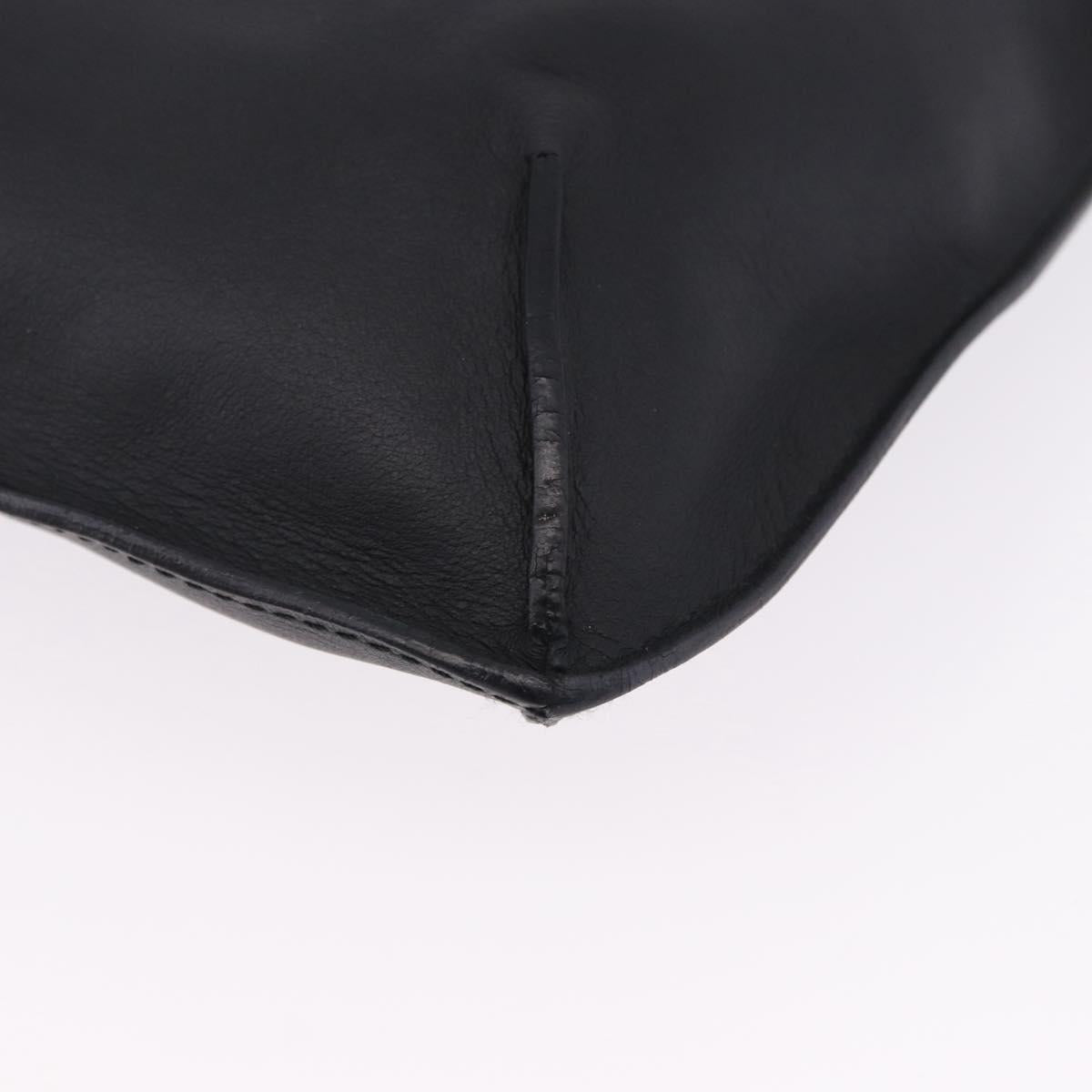 LOEWE Shoulder Bag Leather Black Silver Auth 194173A