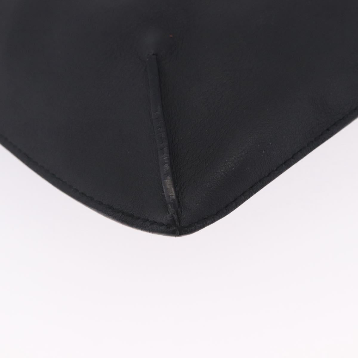 LOEWE Shoulder Bag Leather Black Silver Auth 194173A