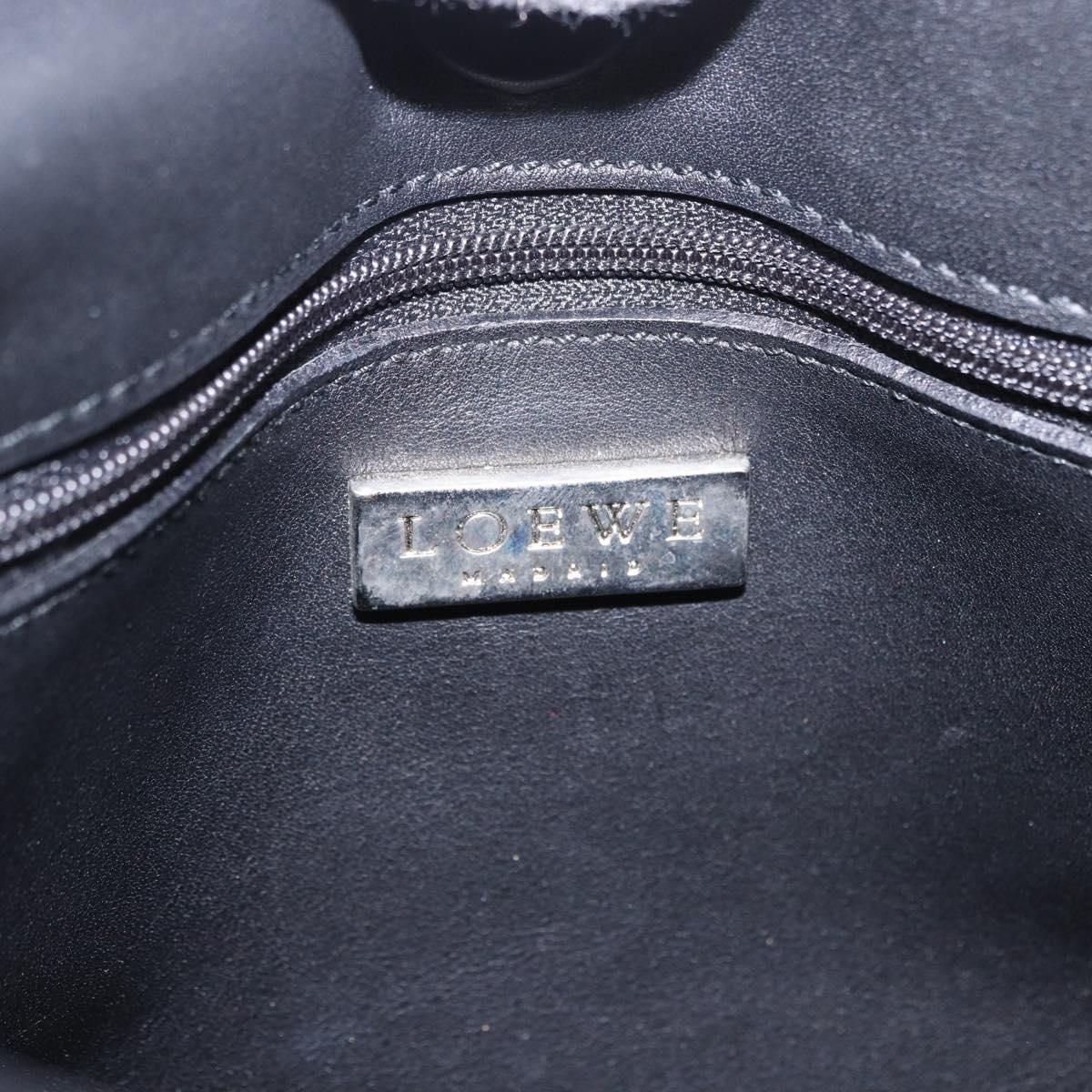 LOEWE Shoulder Bag Leather Black Silver Auth 194173A