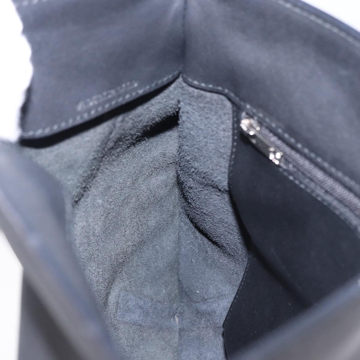 LOEWE Shoulder Bag Leather Black Silver Auth 194173A