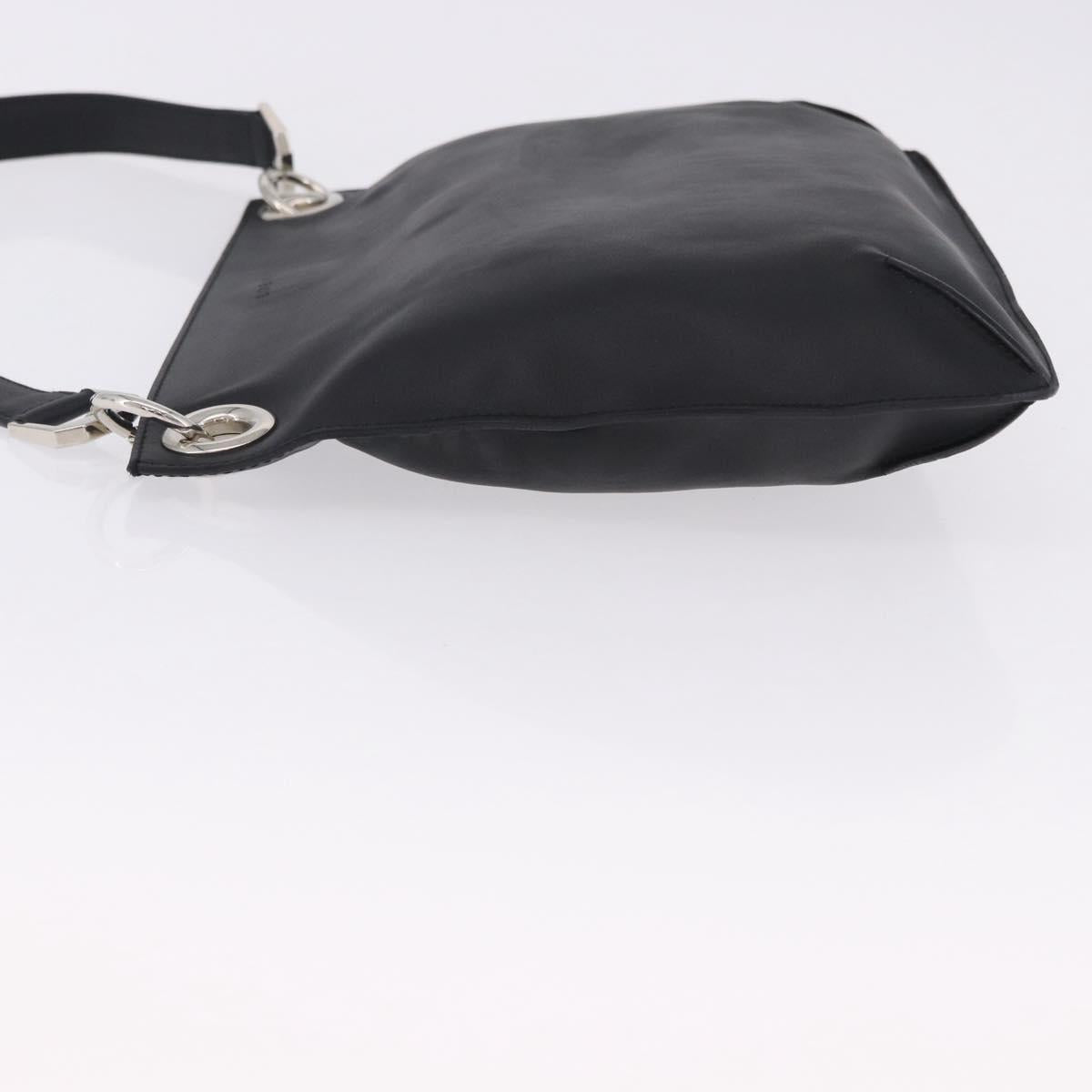 LOEWE Shoulder Bag Leather Black Silver Auth 194173A
