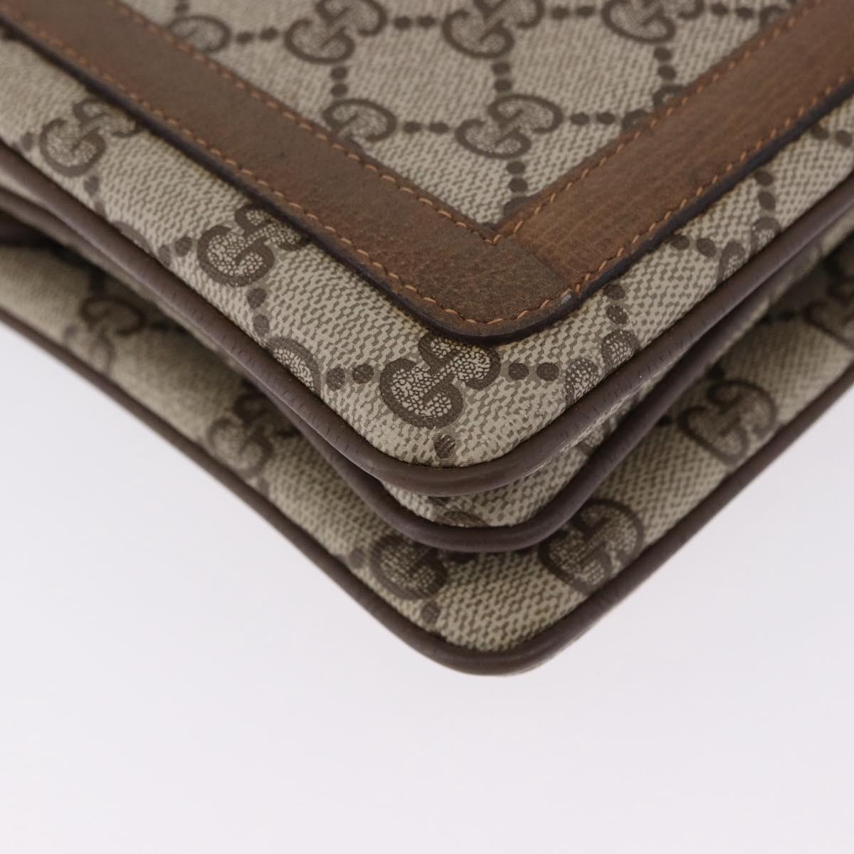 GUCCI GG Supreme Web Sherry Line Shoulder Bag PVC Beige 14 02 013 Auth 194174