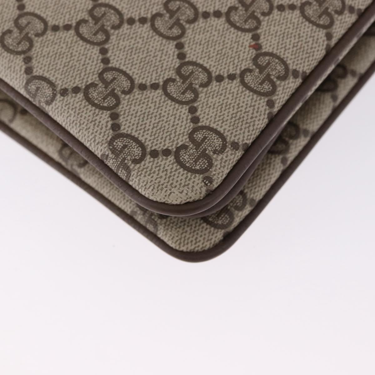 GUCCI GG Supreme Web Sherry Line Shoulder Bag PVC Beige 14 02 013 Auth 194174