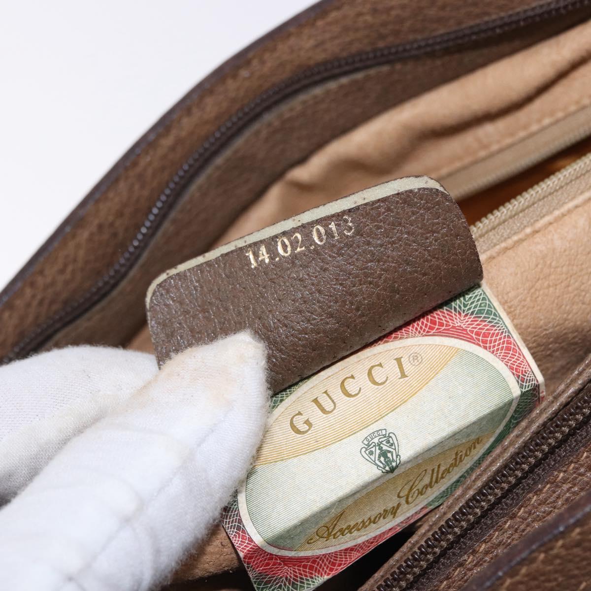 GUCCI GG Supreme Web Sherry Line Shoulder Bag PVC Beige 14 02 013 Auth 194174