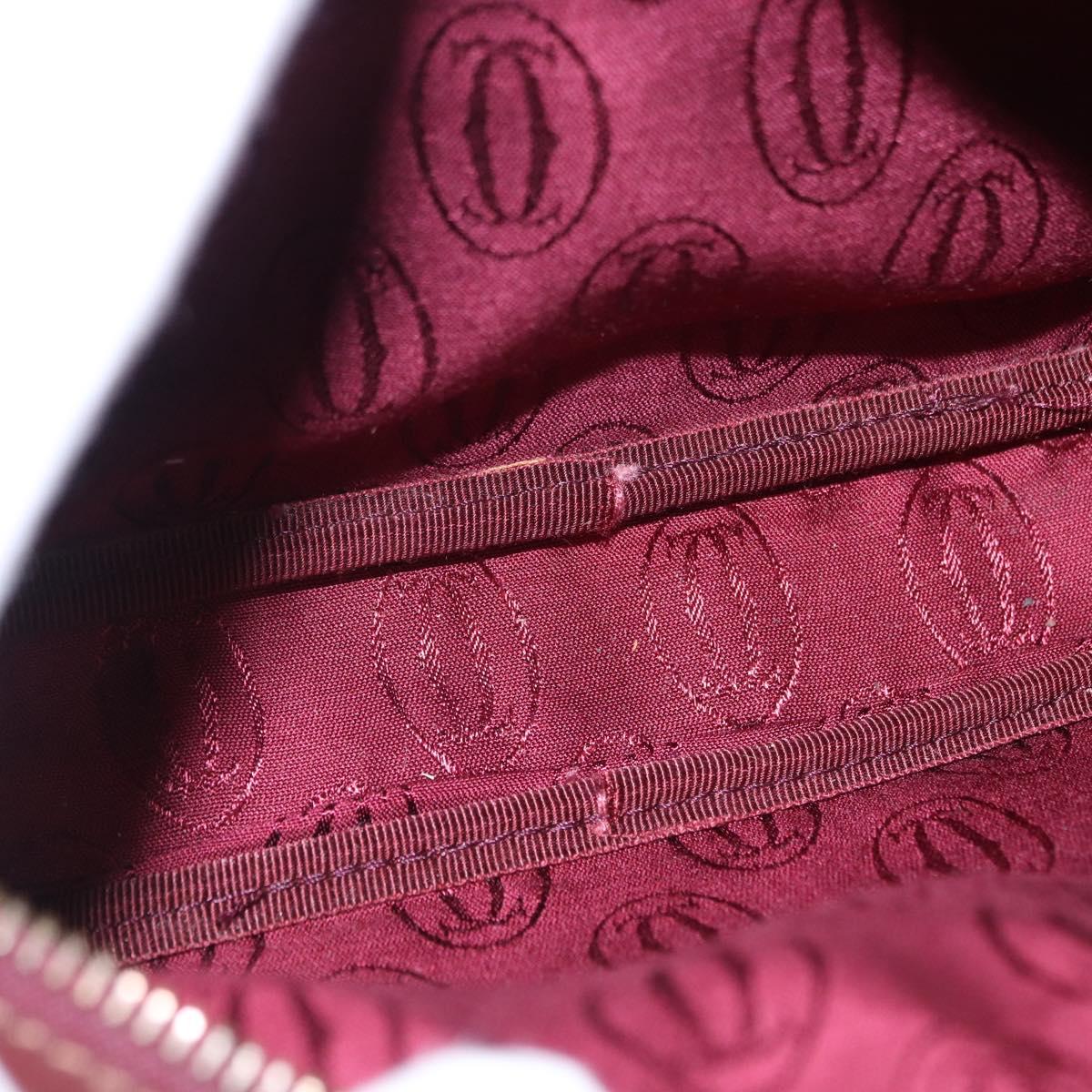 CARTIER Must Line Shoulder Bag Leather Bordeaux Gold Tone Auth 194177A