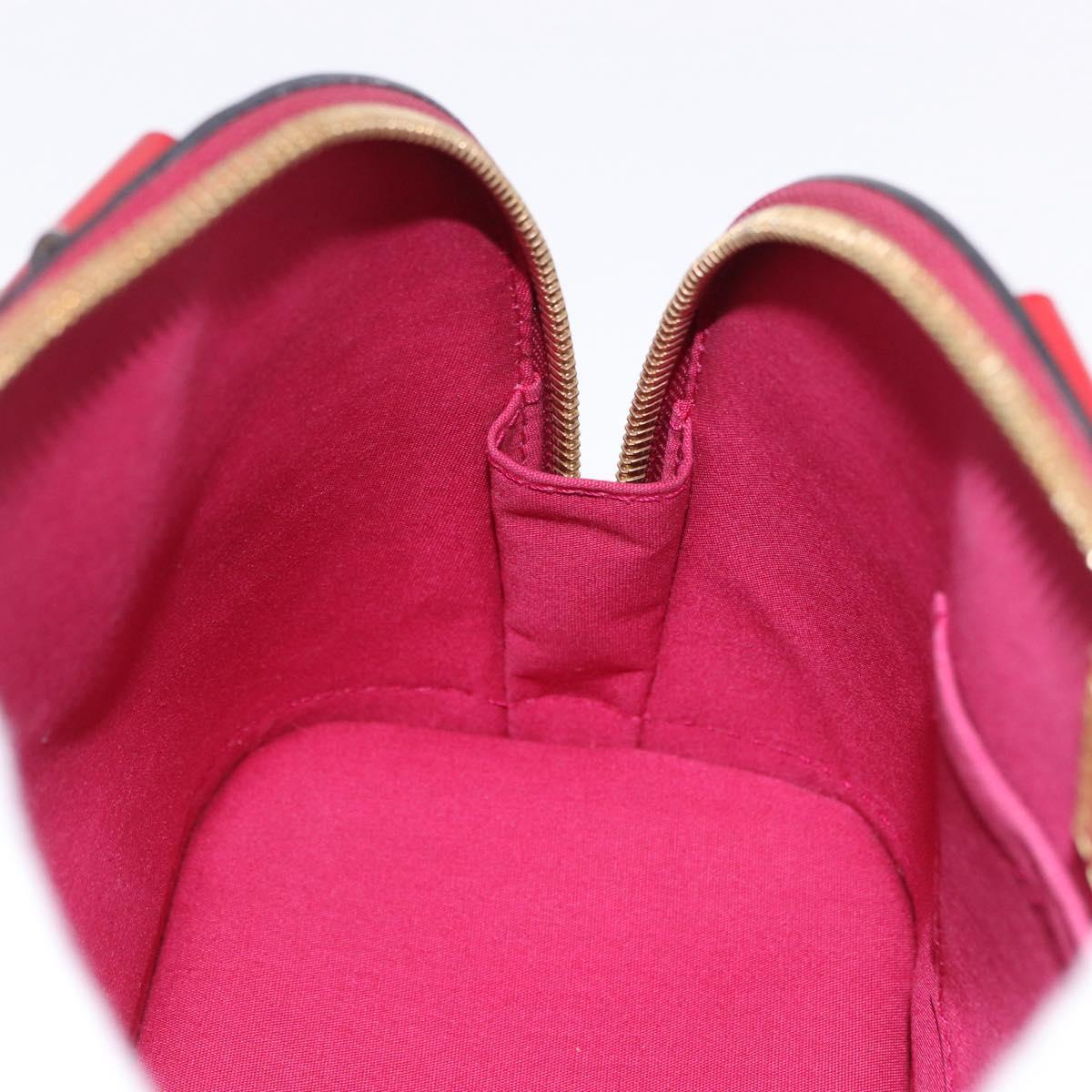 LOUIS VUITTON Monogram Vernis Alma BB Red Rose Andian M91771 LV Auth 194191