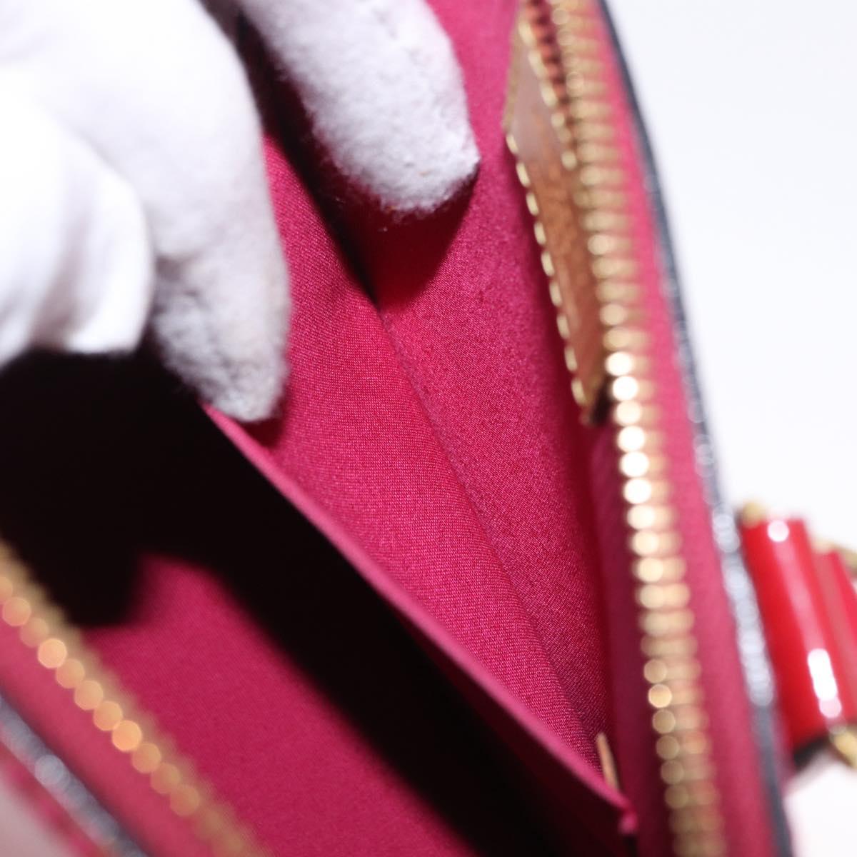 LOUIS VUITTON Monogram Vernis Alma BB Red Rose Andian M91771 LV Auth 194191