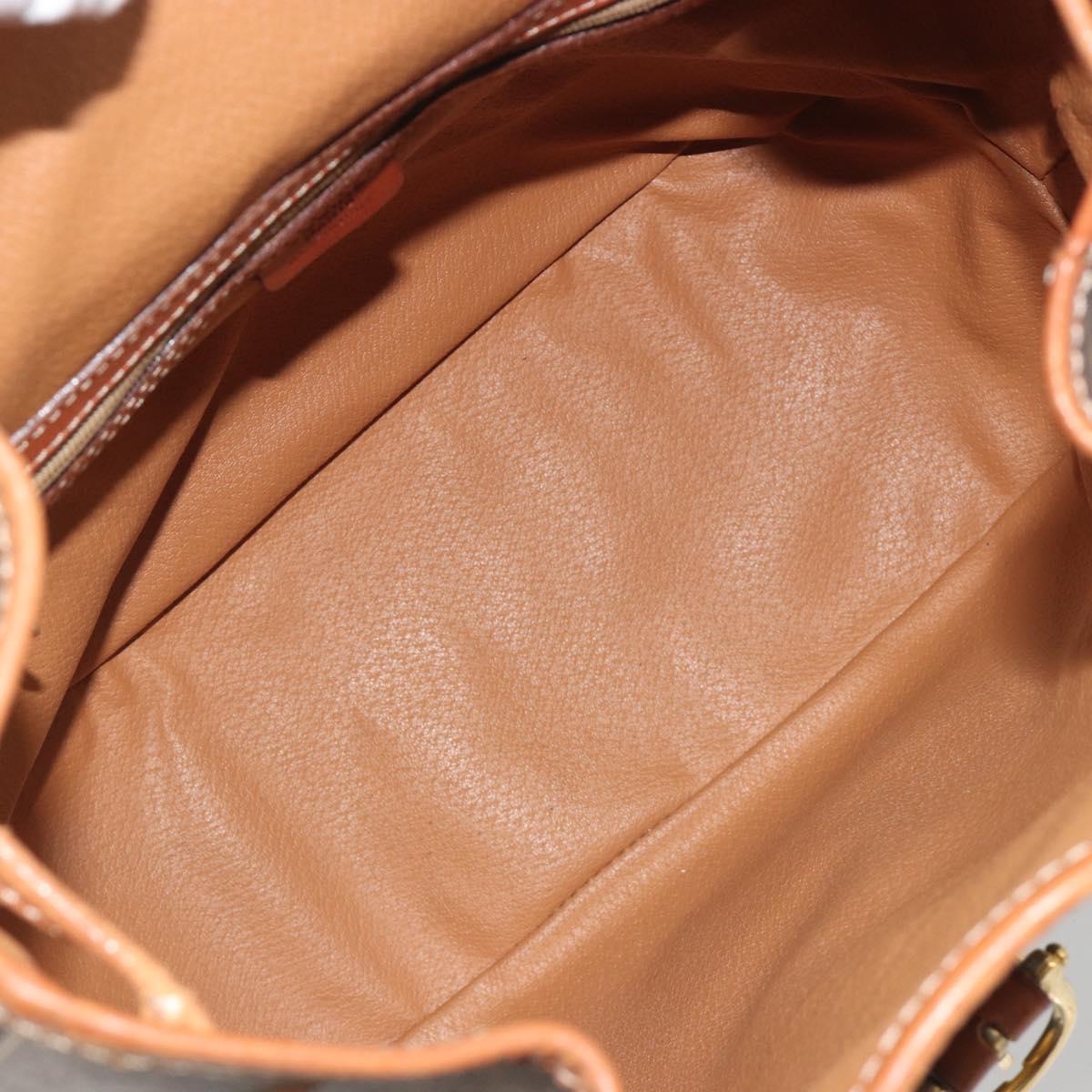 CELINE Macadam Backpack PVC Leather Brown Gold Tone Auth 194199