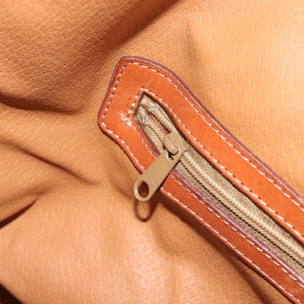 CELINE Macadam Backpack PVC Leather Brown Gold Tone Auth 194199
