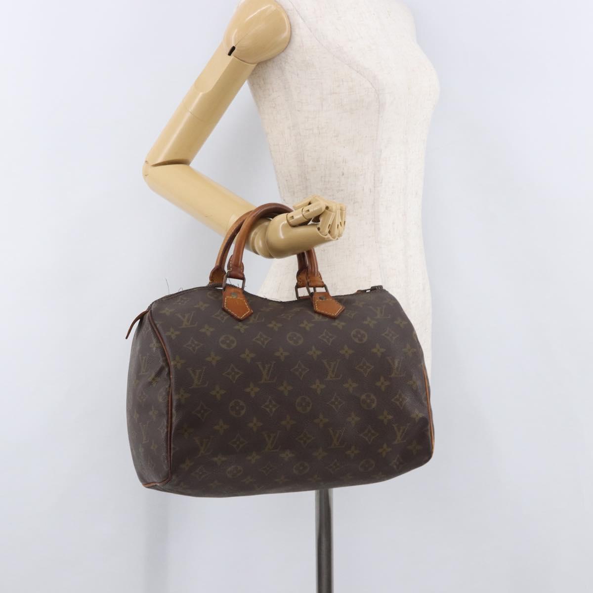 LOUIS VUITTON Monogram Speedy 30 Hand Bag M41526 LV Auth 194202