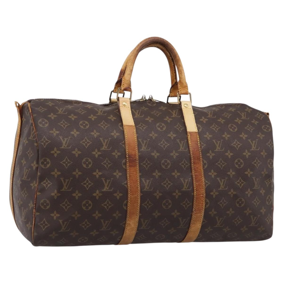 LOUIS VUITTON Monogram Keepall Bandouliere 50 Boston Bag M41416 LV Auth 194207