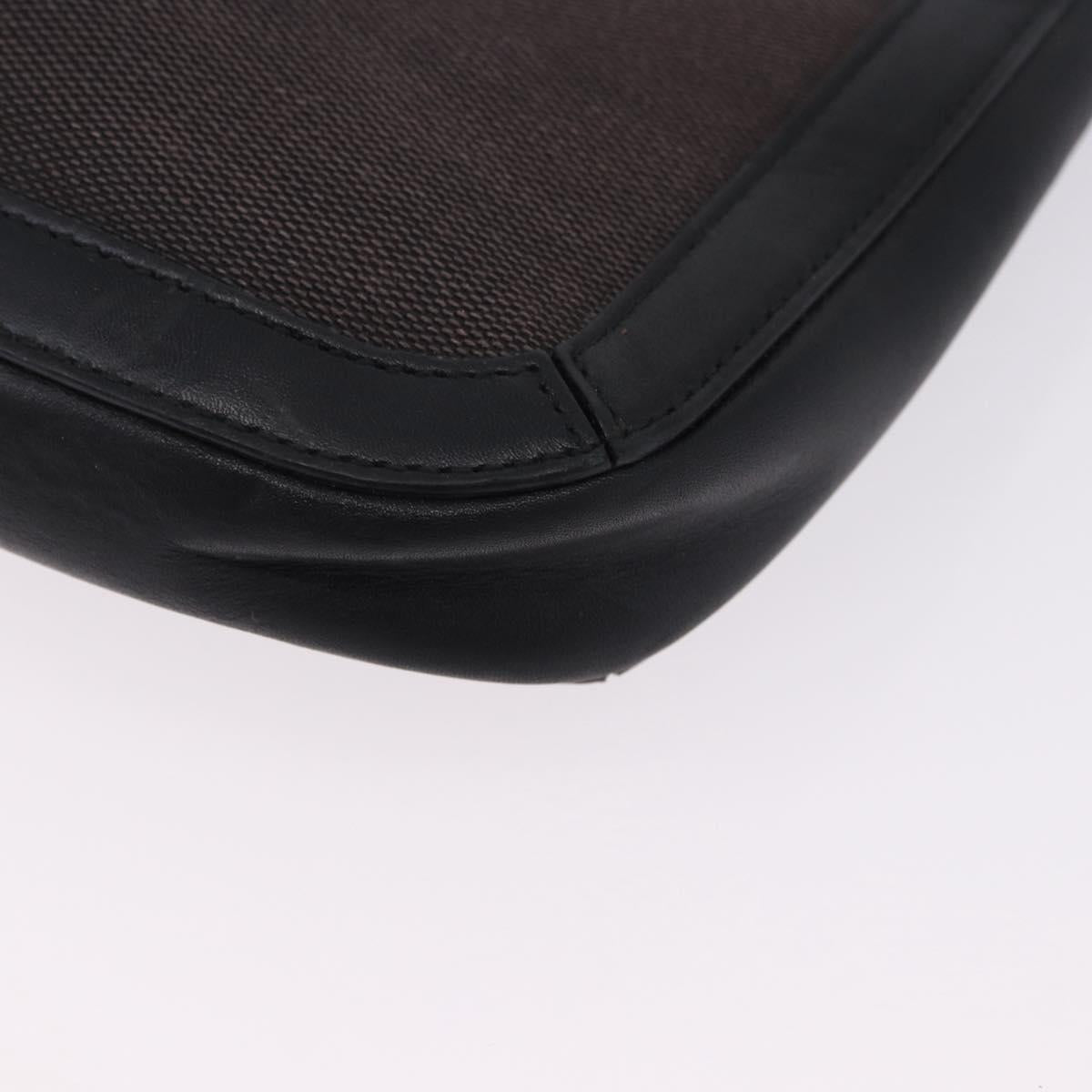 GUCCI Shoulder Bag Canvas Black Gold Tone 001 4142 Auth 194219