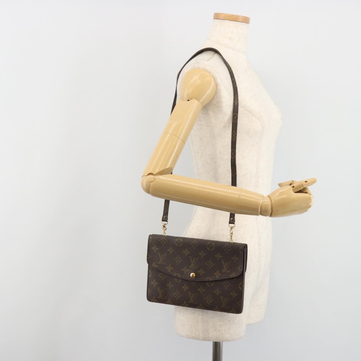 LOUIS VUITTON Monogram Double Rabat Shoulder Bag M51815 LV Auth 194220