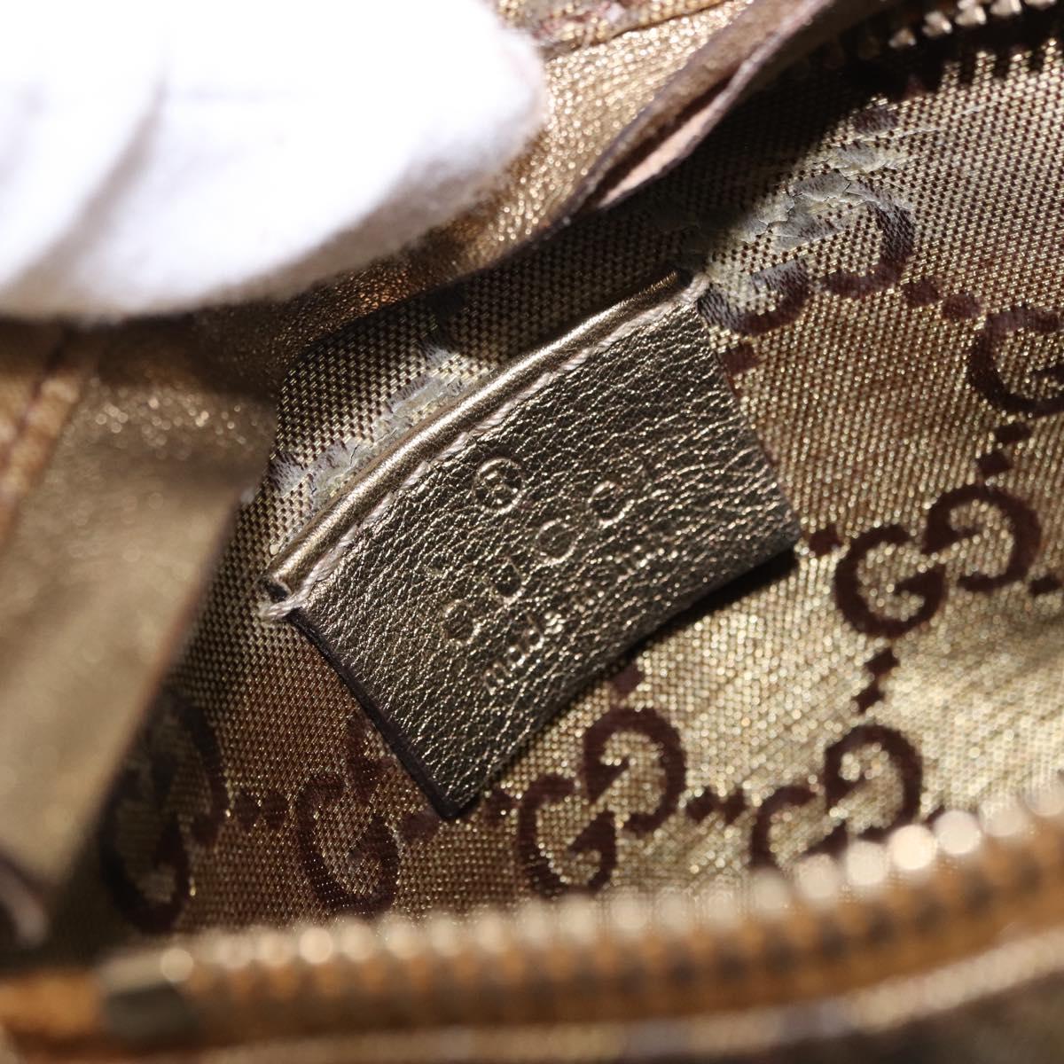 GUCCI GG Crystal Waist Bag Coated Canvas Gold 28566 Auth 194223