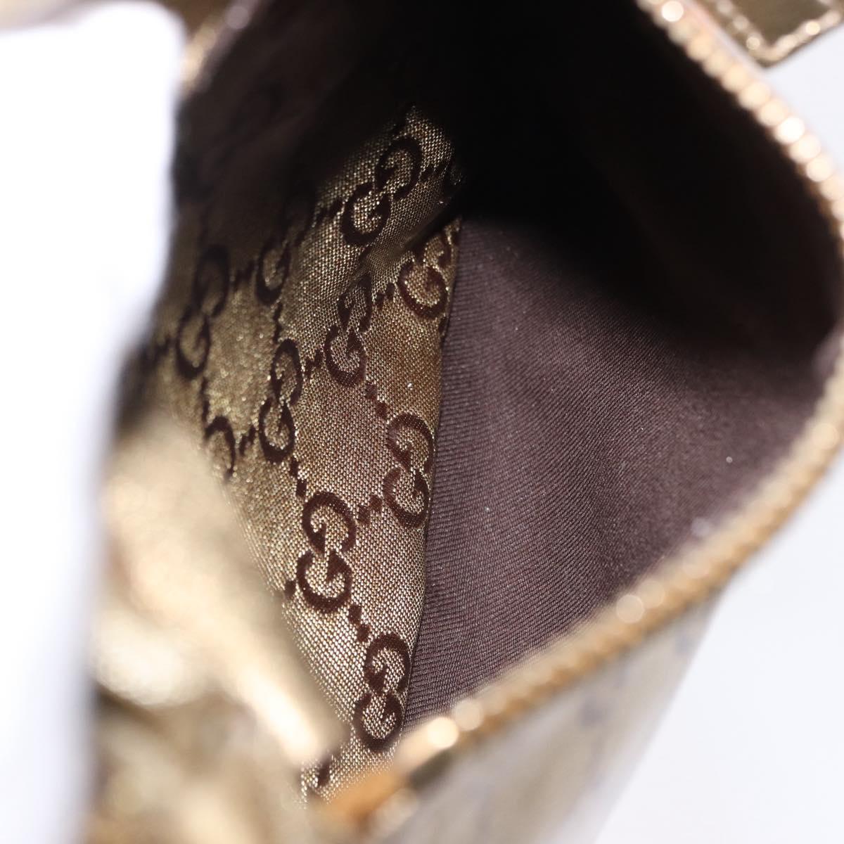 GUCCI GG Crystal Waist Bag Coated Canvas Gold 28566 Auth 194223