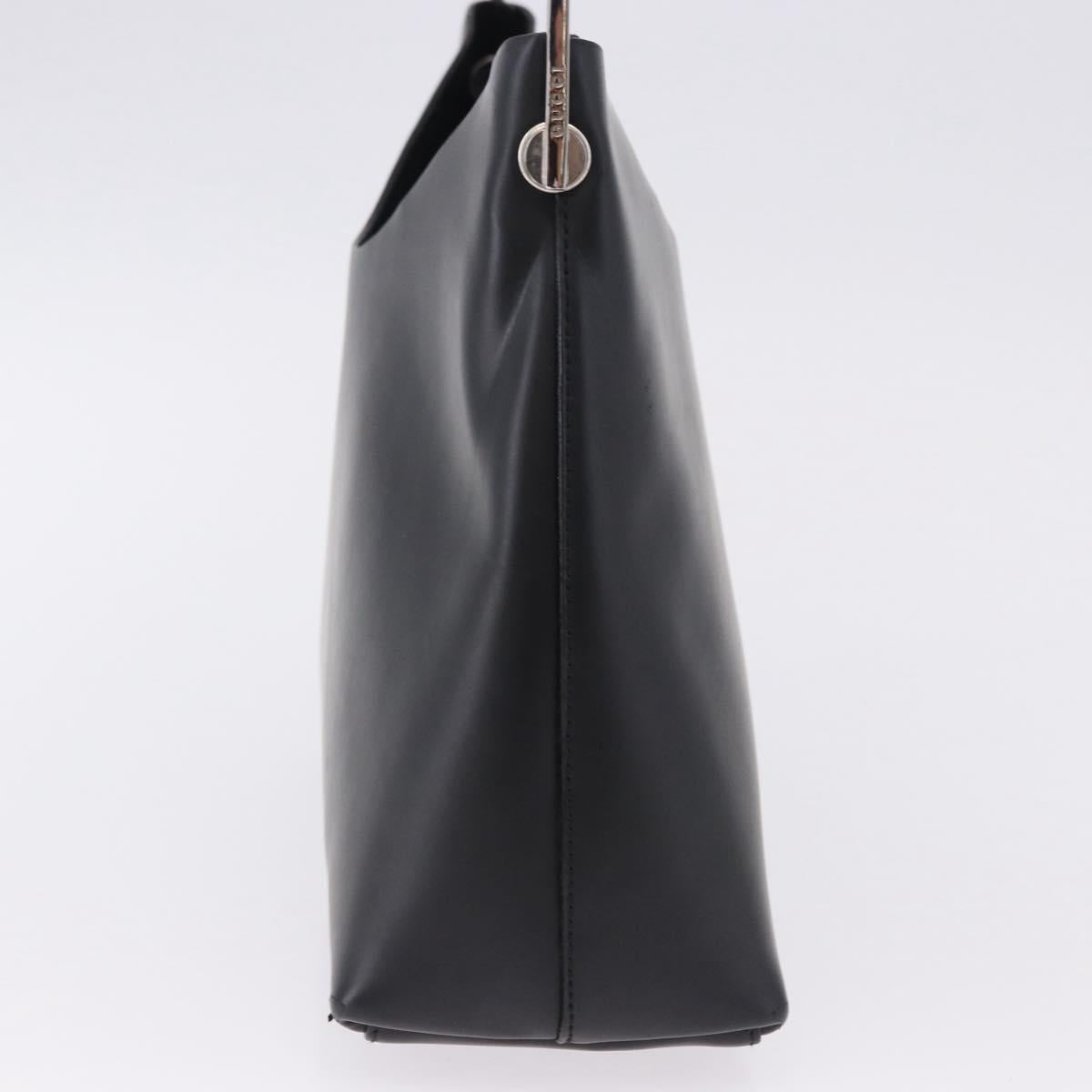GUCCI Shoulder Bag Leather Black Silver 001 1978 3444 Auth 194226