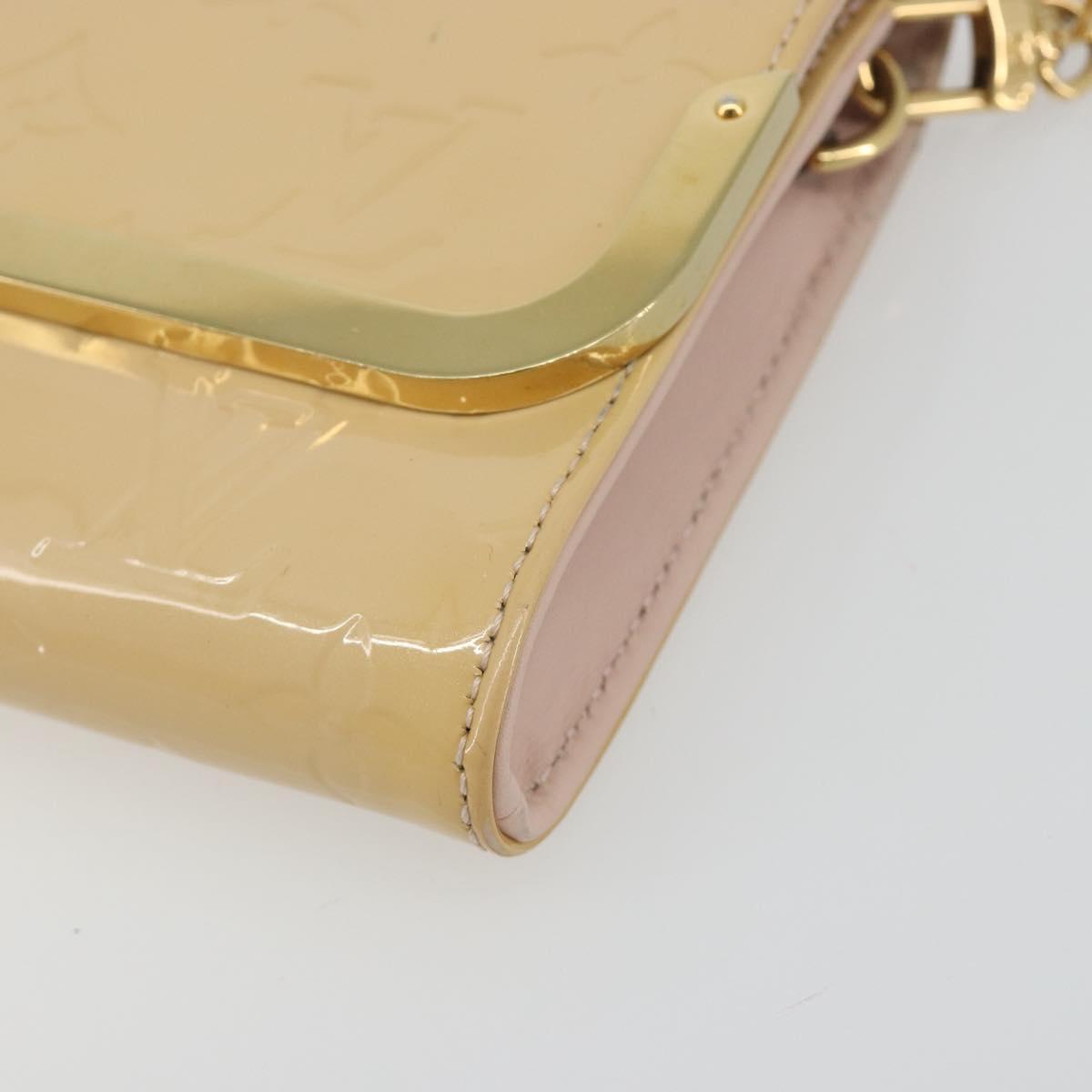 LOUIS VUITTON Monogram Vernis Rossmore MM Beige Poodle M91757 LV Auth 194227A