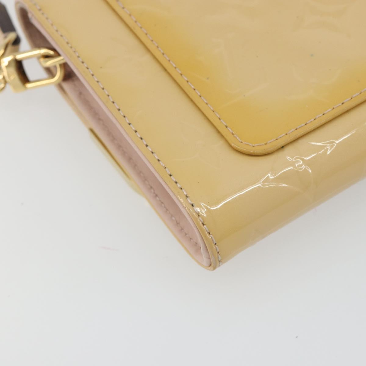 LOUIS VUITTON Monogram Vernis Rossmore MM Beige Poodle M91757 LV Auth 194227A