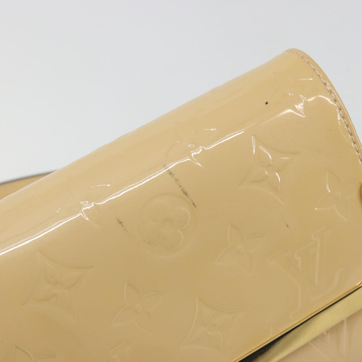 LOUIS VUITTON Monogram Vernis Rossmore MM Beige Poodle M91757 LV Auth 194227A