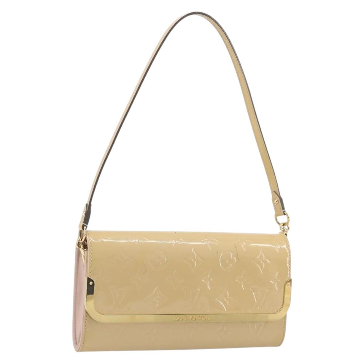 LOUIS VUITTON Monogram Vernis Rossmore MM Beige Poodle M91757 LV Auth 194227A