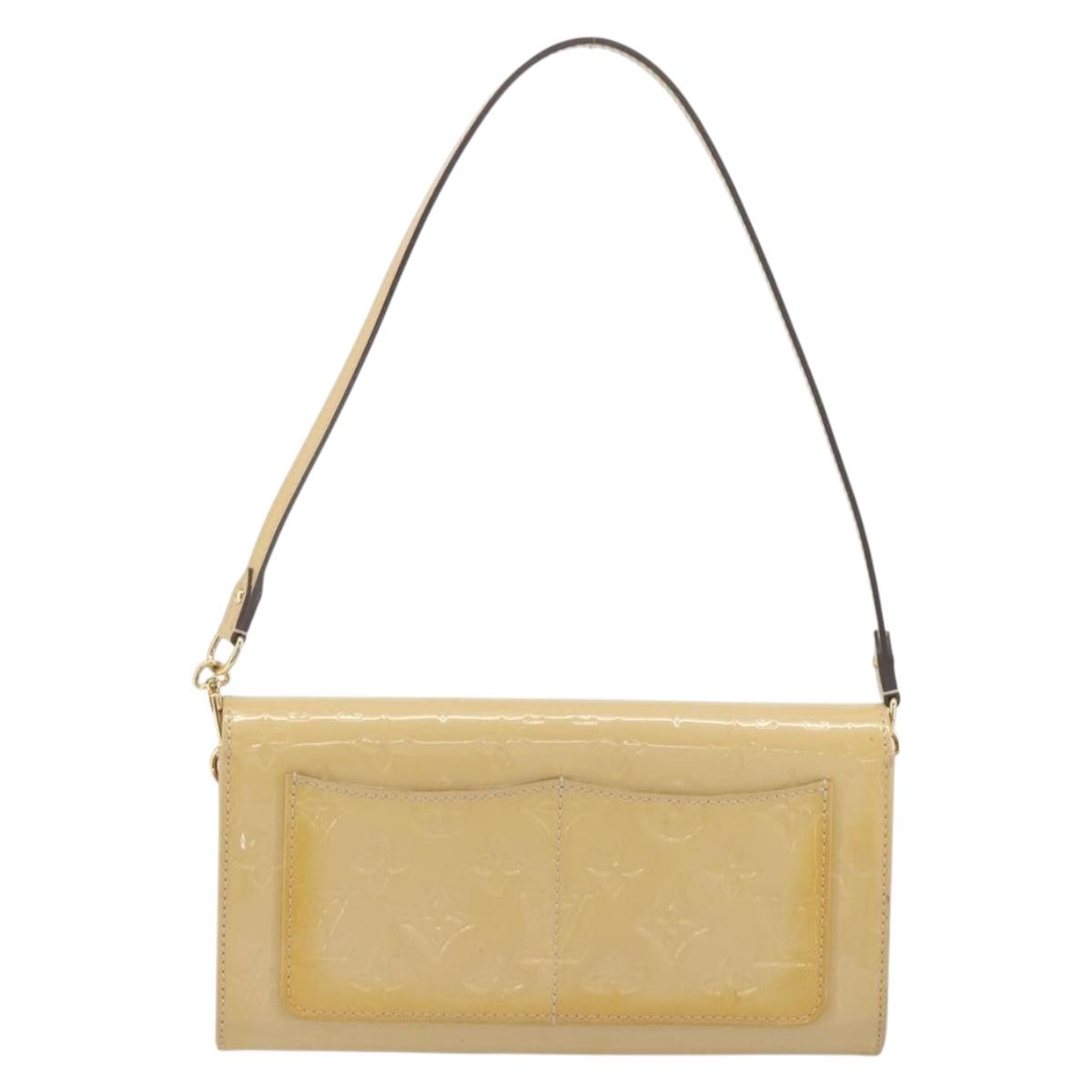 LOUIS VUITTON Monogram Vernis Rossmore MM Beige Poodle M91757 LV Auth 194227A