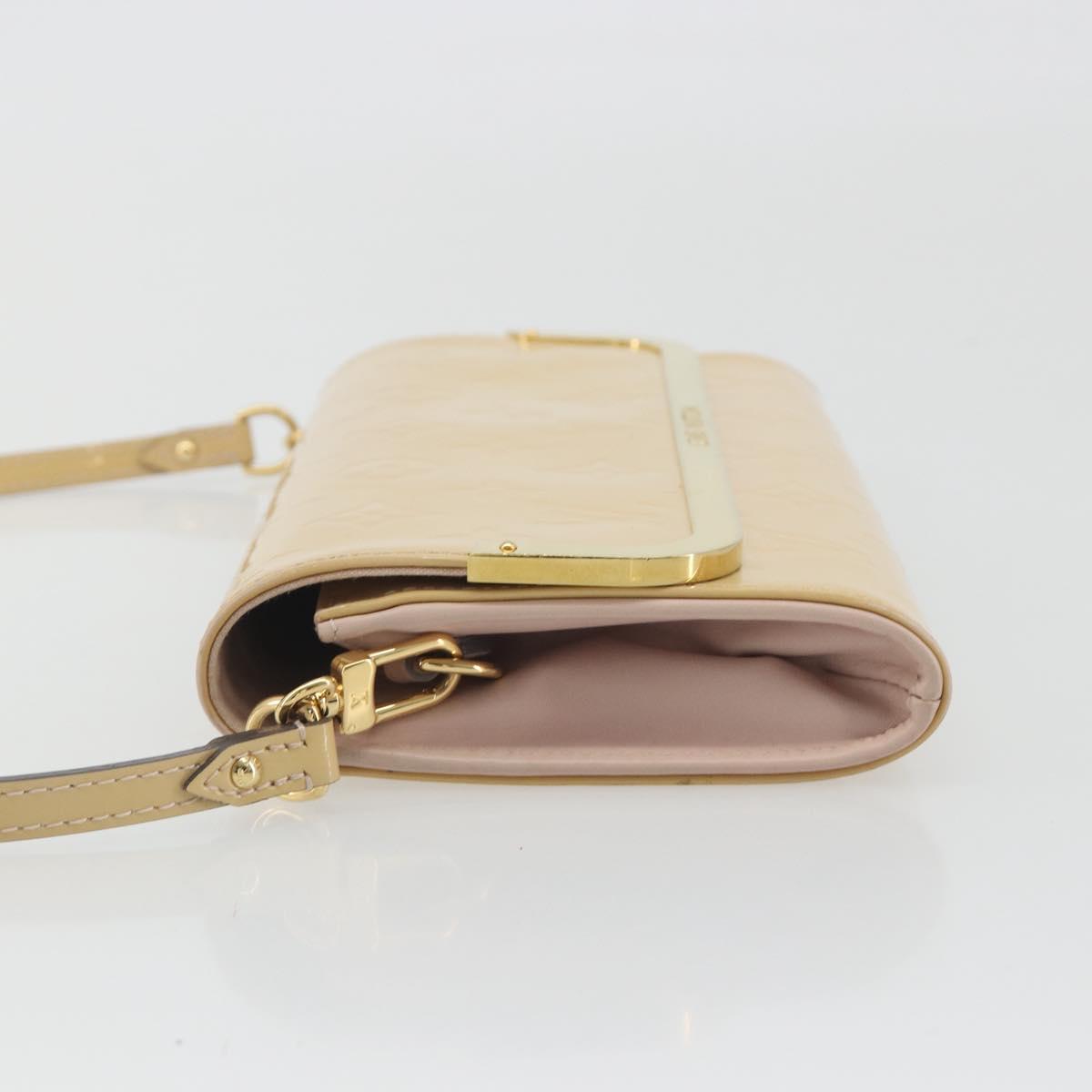 LOUIS VUITTON Monogram Vernis Rossmore MM Beige Poodle M91757 LV Auth 194227A