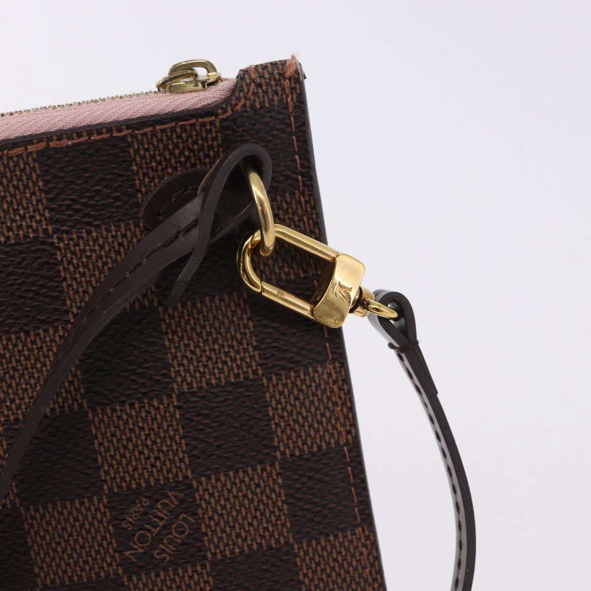 LOUIS VUITTON Damier Ebene Neverfull MM Pouch LV Auth 194228A