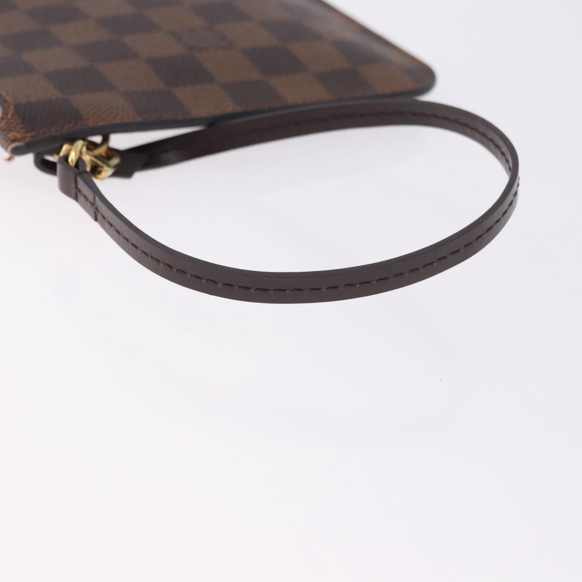 LOUIS VUITTON Damier Ebene Neverfull MM Pouch LV Auth 194228A