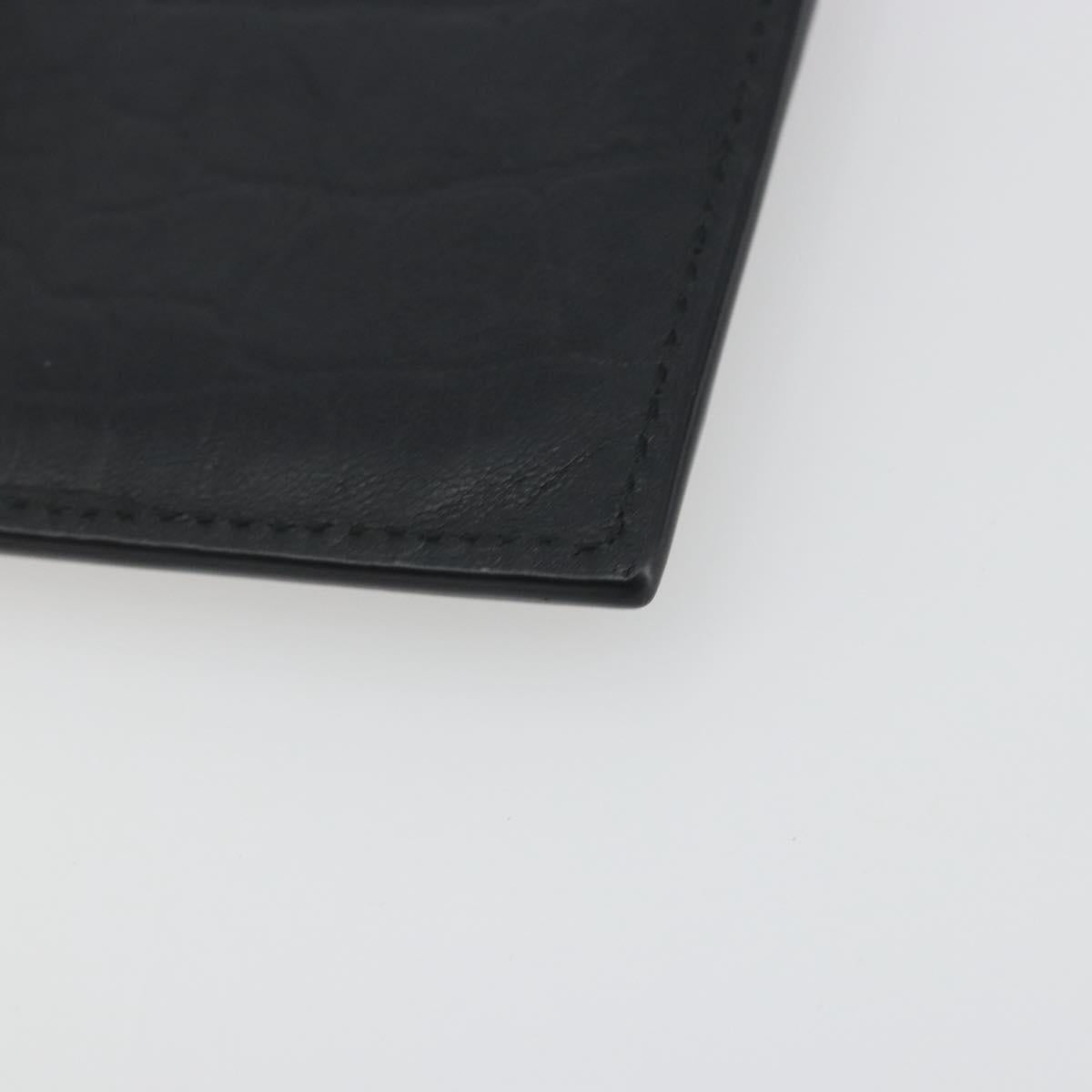 SAINT LAURENT Card Case Leather Black 485631 Auth 194237M