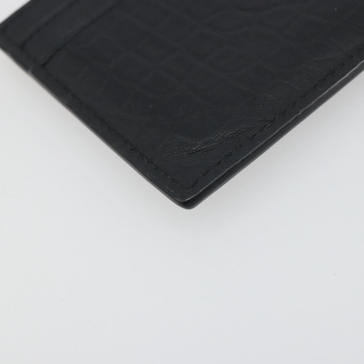 SAINT LAURENT Card Case Leather Black 485631 Auth 194237M