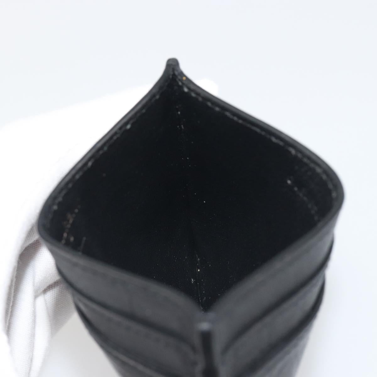 SAINT LAURENT Card Case Leather Black 485631 Auth 194237M