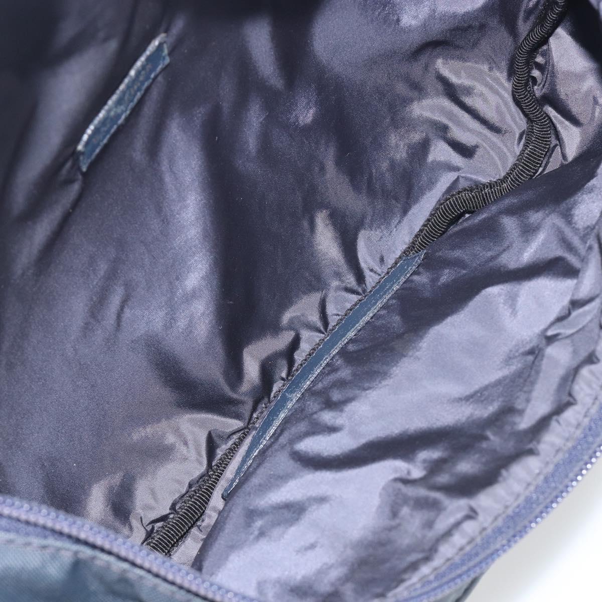 BALENCIAGA Body Bag Canvas Navy Silver Auth 194239