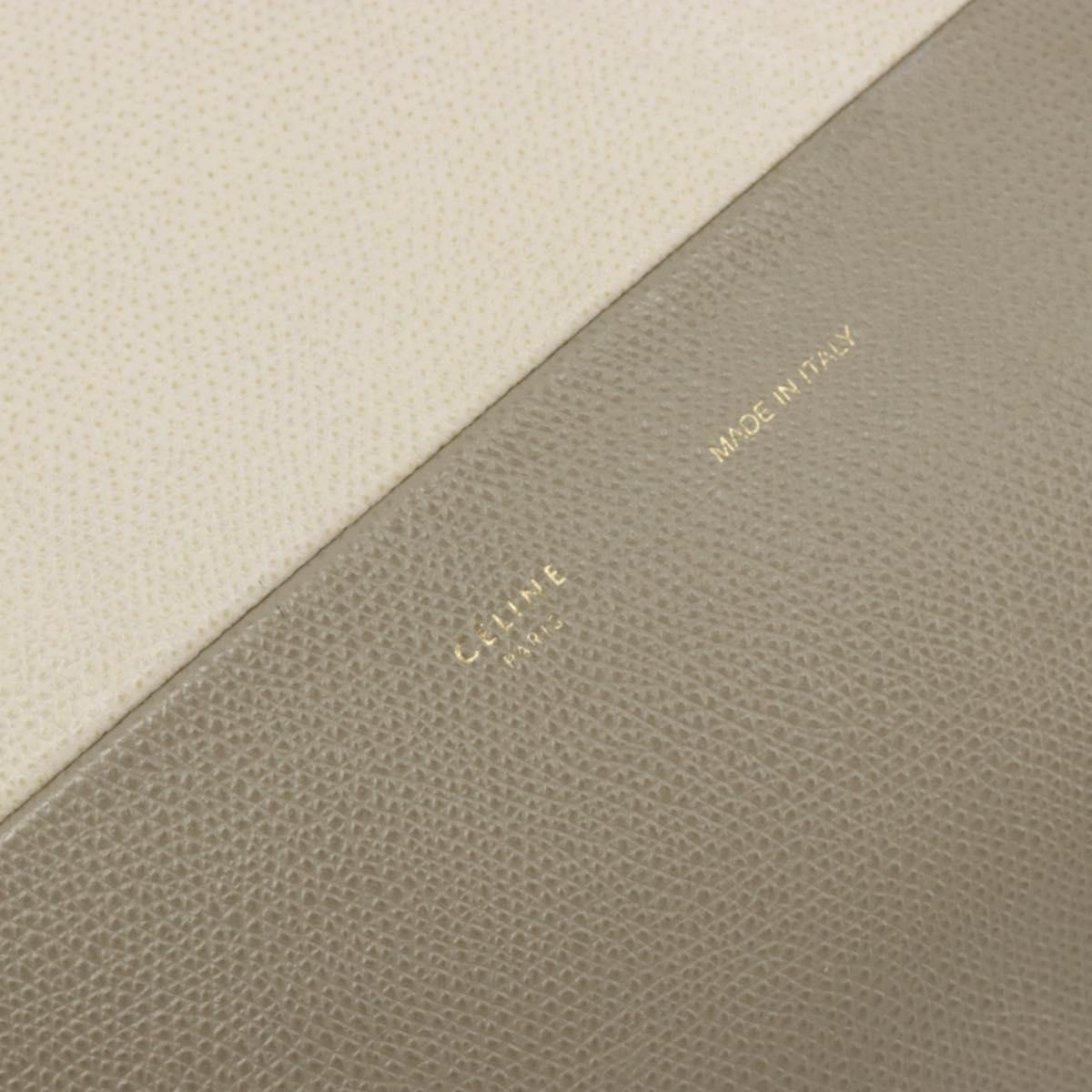 CELINE Vertical Cabas Small Hand Bag Calf Skin 2way White Gray gold Auth 194240