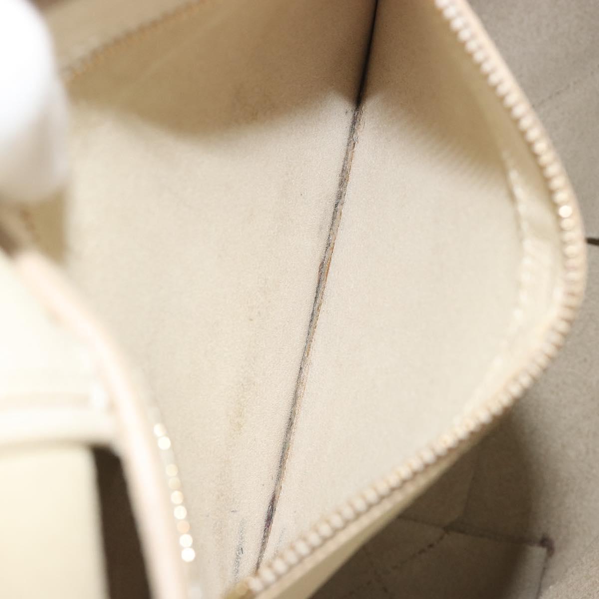 CELINE Vertical Cabas Small Hand Bag Calf Skin 2way White Gray gold Auth 194240