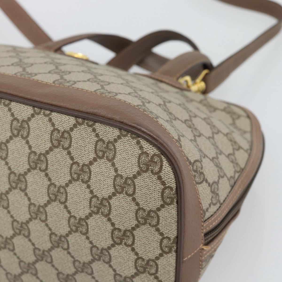 GUCCI GG Supreme Shoulder Bag PVC 2way Beige Gold 000 123 6004 Auth 194241