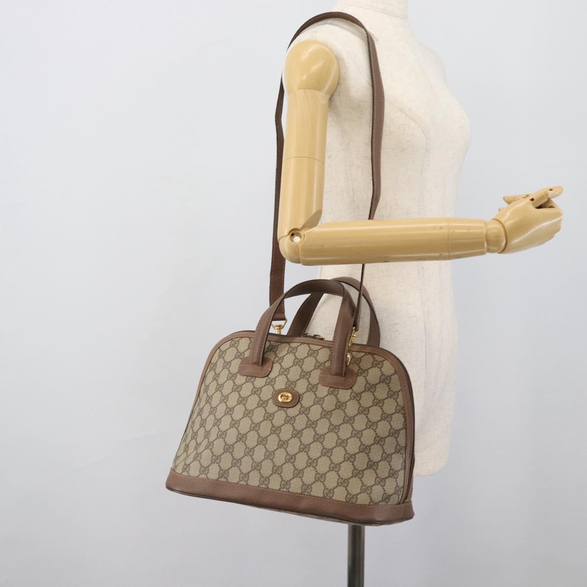 GUCCI GG Supreme Shoulder Bag PVC 2way Beige Gold 000 123 6004 Auth 194241