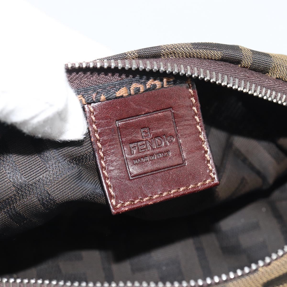 FENDI Zucca Canvas Hand Bag Brown Black Auth 194247